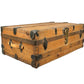 Antique Sage's Wood Trunk With Brass Hardware and Leather Handles