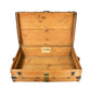 Antique Sage's Wood Trunk With Brass Hardware and Leather Handles