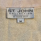 St. John Collection Cream and Grayish Blue Knit Jacket Size M Made in U.S.A.