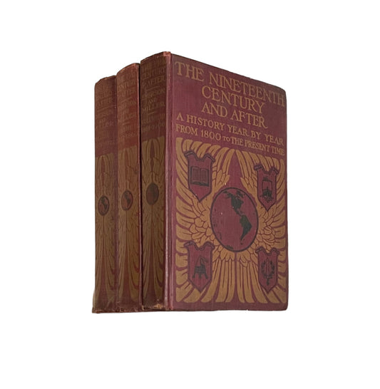 The Nineteenth Century and After Complete Antique 3 Volume Set by Edwin Emerson and Marion Mills Miller Published in 1906 by P.F. Collier & Sons, Publishers