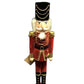 Vintage Handcrafted Nutcracker Village Tall Red Wood White Mustache Nutcracker With Original Tag