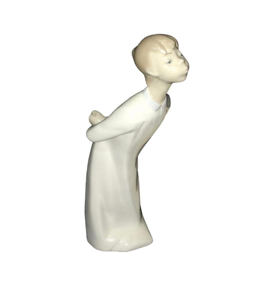 Vintage Lladro Kissing Boy Porcelain Figurine