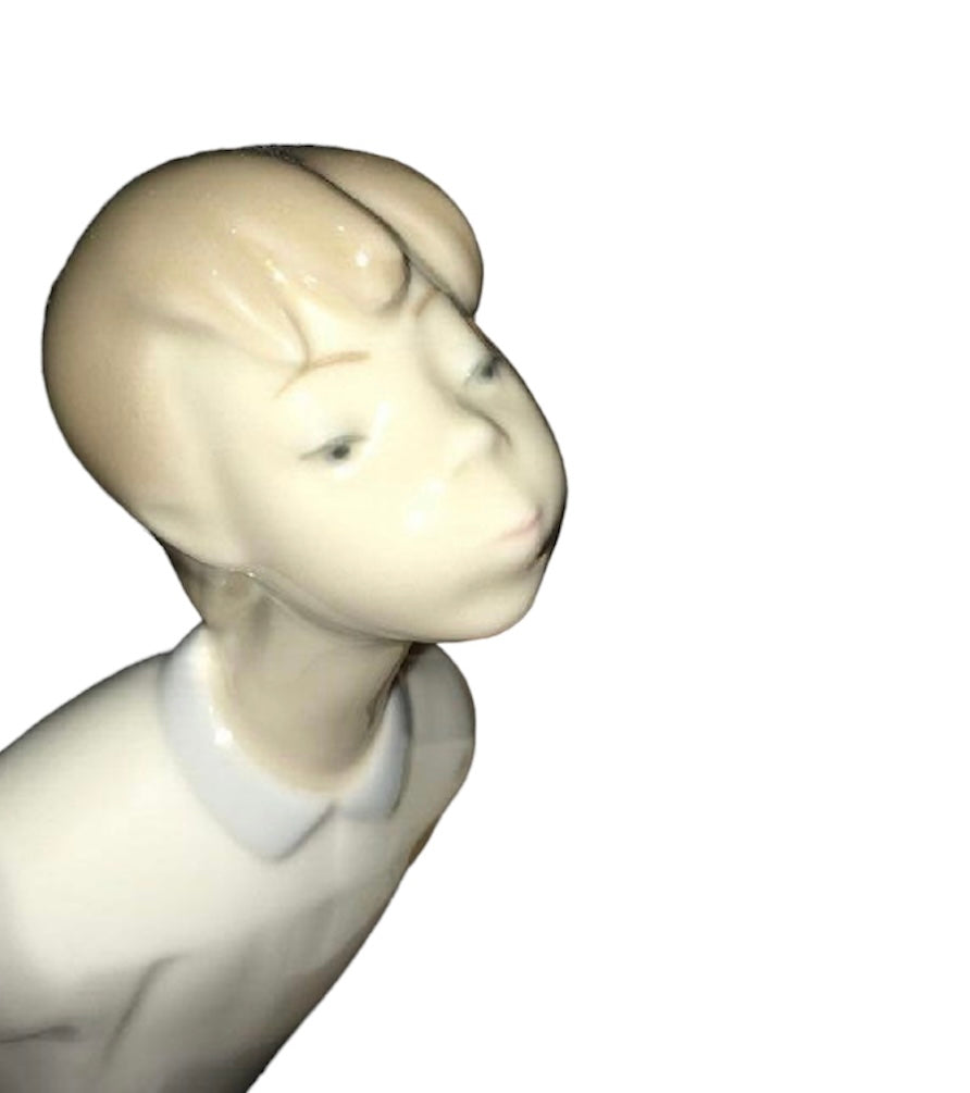 Vintage Lladro Kissing Boy Porcelain Figurine