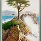 Vintage The Lone Cypress Framed Print