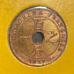 1937 Indo-Chine Francaise Republique Francaise Cent Bronze Coin