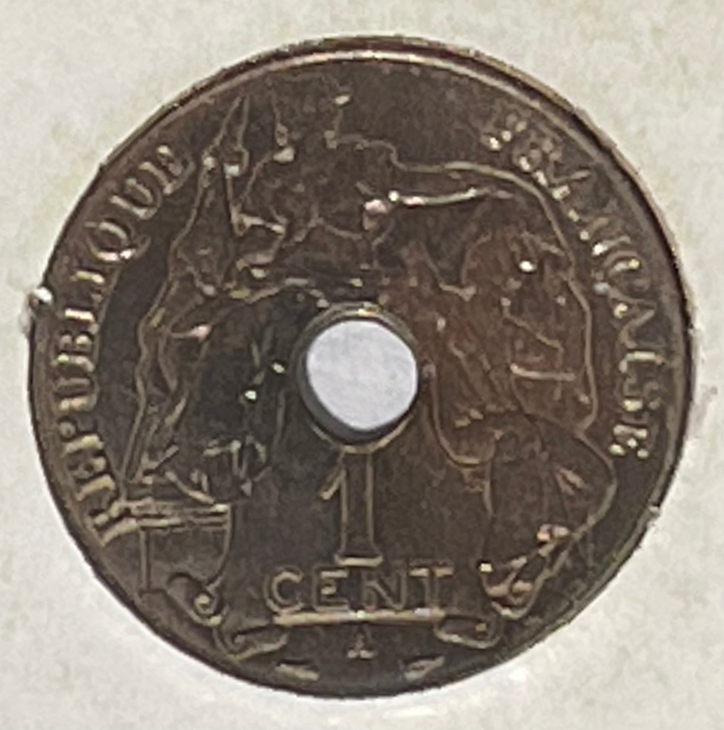 1939 Indo-Chine Francaise Republique Francaise Cent Bronze Coin
