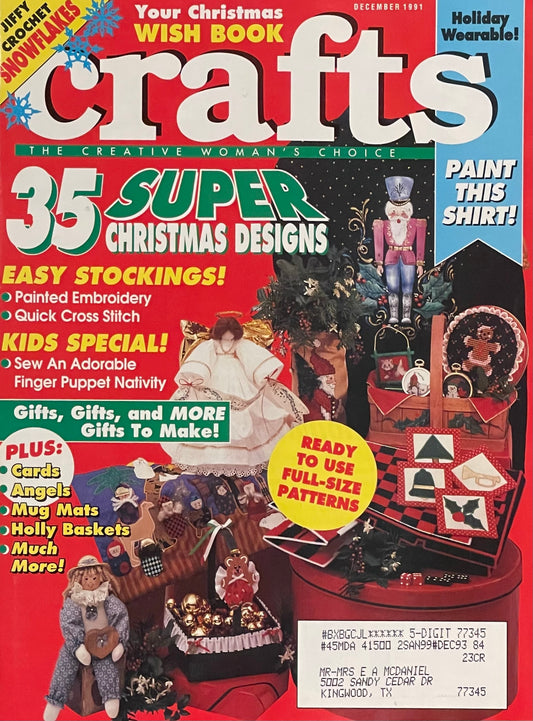 Crafts The Creative Woman's Choice December 1991 Published by PJS Publications Inc.