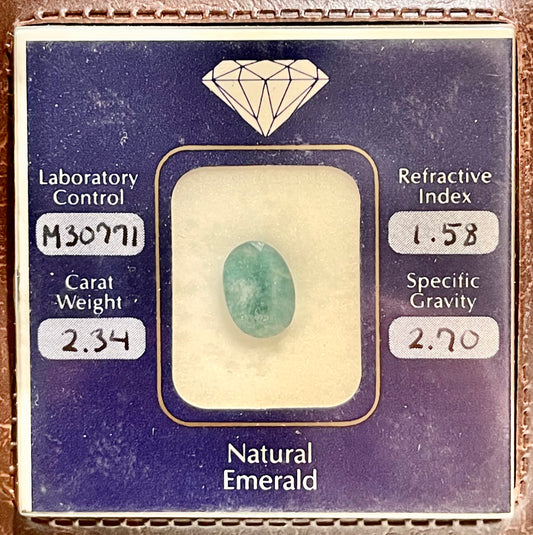 2.34 Carat Weight Natural Emerald with Gem Data Certificate