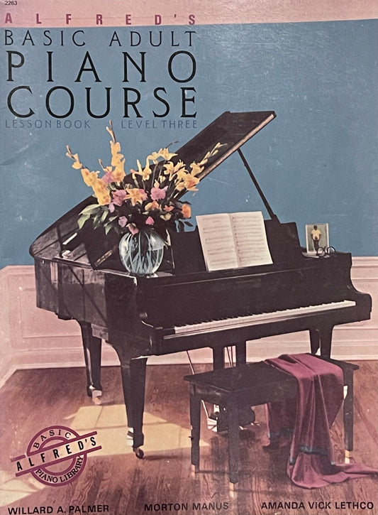 Alfred's  Basic Adult Piano Course Lesson Book Level 3 ublished in 1988 by Alfred Publishing Co., Inc.